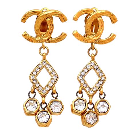 dangle chanel earring|genuine Chanel earrings uk.